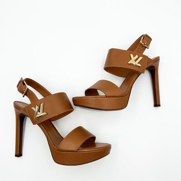 Louis Vuitton Horizon LV Leather Platform Sandal Cognac Size EU 41, US 11 - Picture 7 of 14